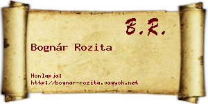 Bognár Rozita névjegykártya